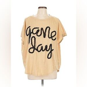 BiBi light gold with black Game Day new Boutique oversized large top